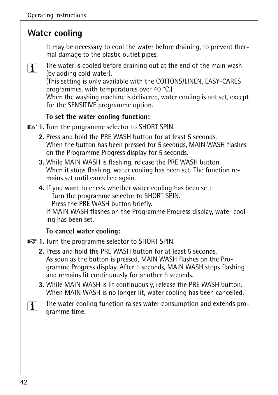 Water cooling | AEG KO-LAVAMAT 88840 User Manual | Page 42 / 64