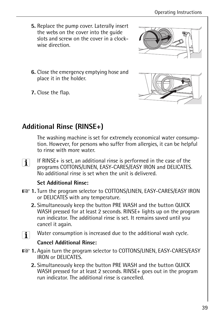 Additional rinse (rinse+) | AEG KO-LAMAVAT 76730 User Manual | Page 39 / 56