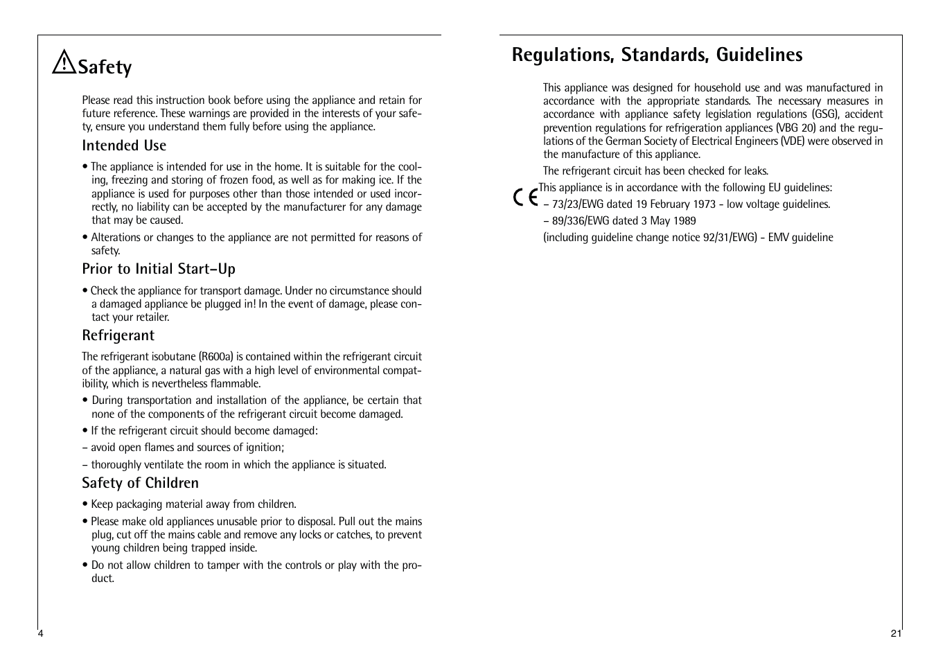 Safety, Regulations, standards, guidelines | AEG SANTO C 8 18 43-4I User Manual | Page 4 / 12