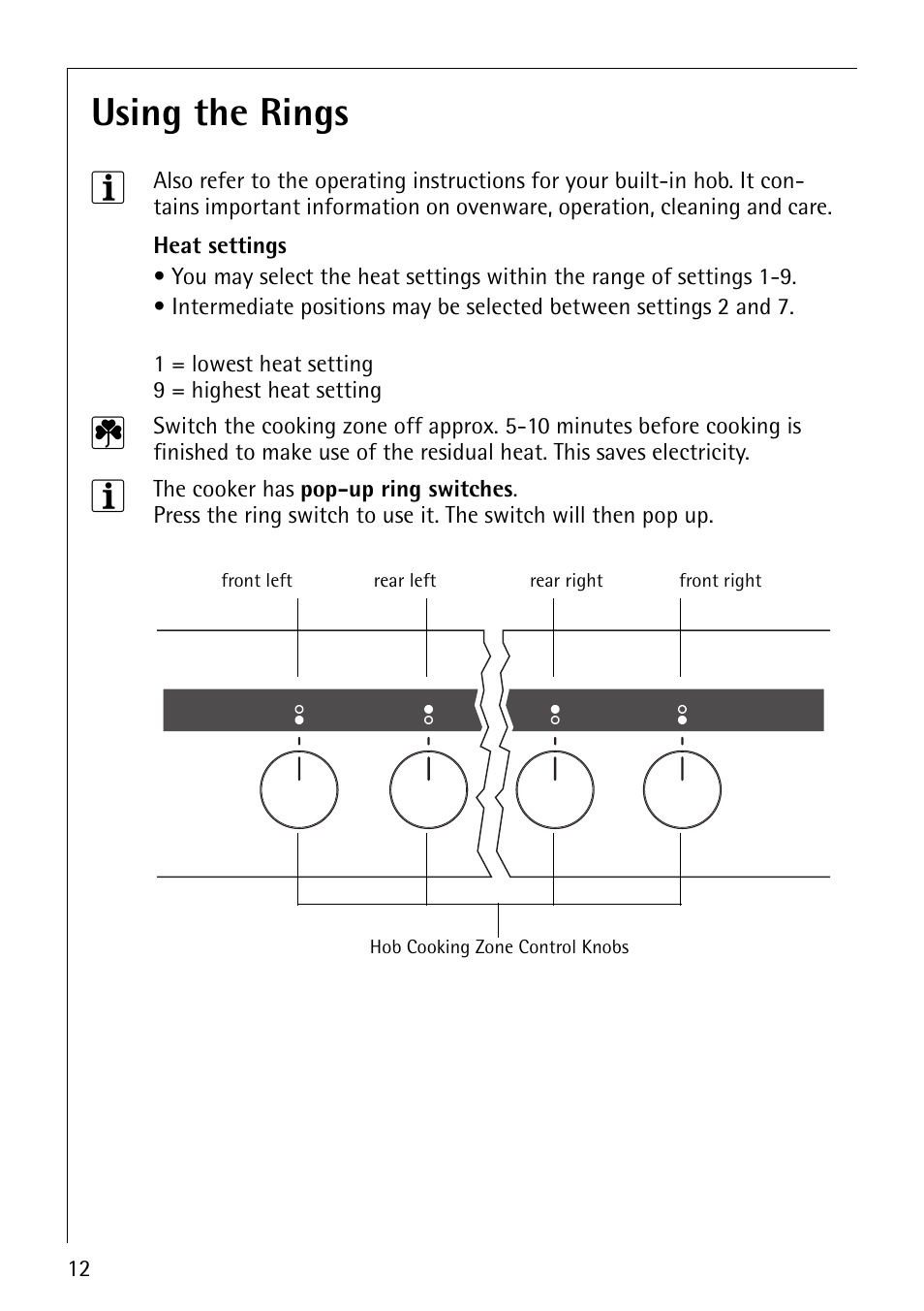Using the rings 3 | AEG COMPETENCE E4101-4 User Manual | Page 12 / 48
