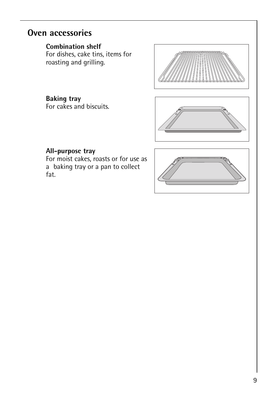 Oven accessories | AEG COMPETENCE E4101-4 User Manual | Page 9 / 48