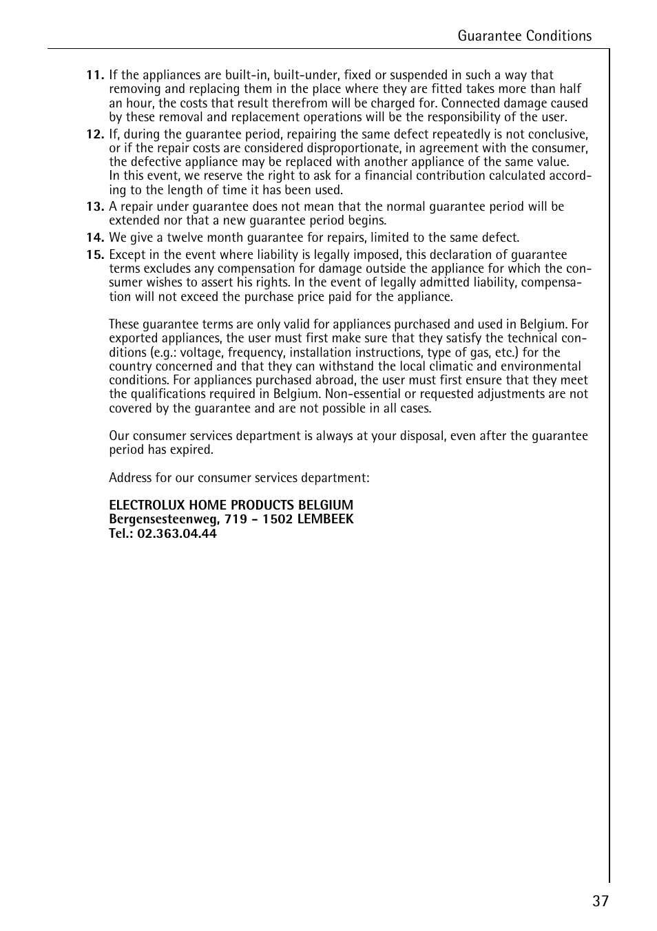 AEG FAVORIT 40360 I User Manual | Page 37 / 40