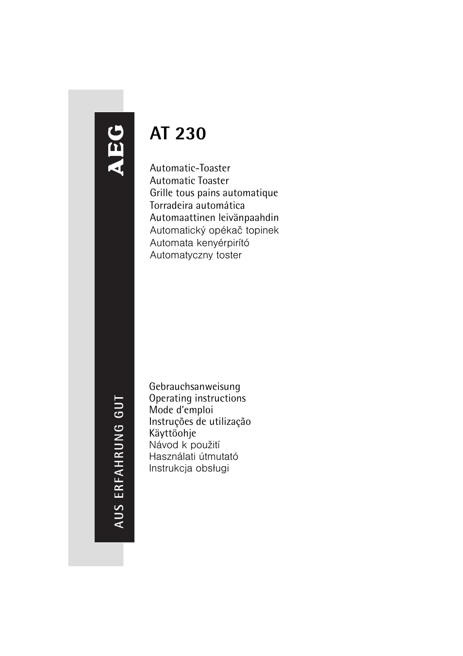 AEG AT 230 User Manual | 9 pages