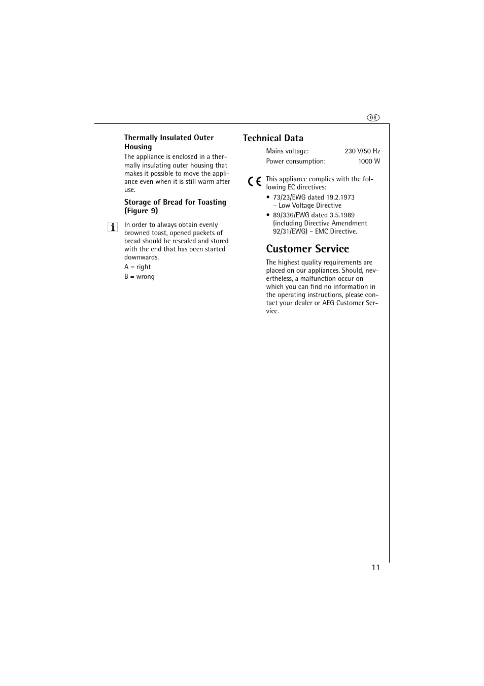 Customer service | AEG AT 230 User Manual | Page 7 / 9