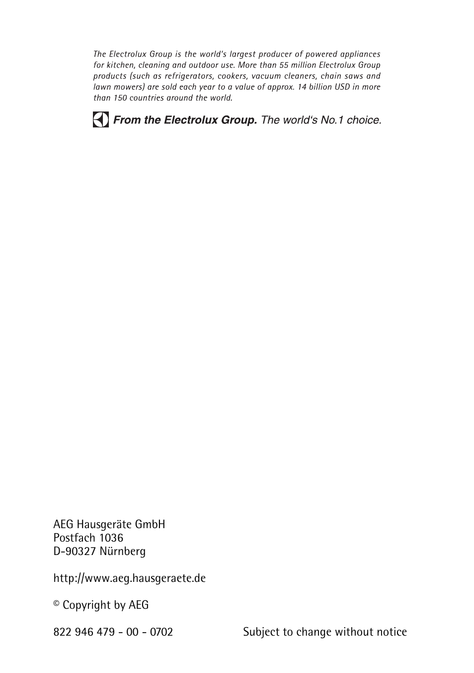 AEG FAVORIT 40660 I User Manual | Page 40 / 40