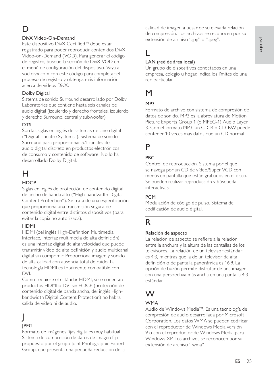 Philips 3000 series Reproductor de Blu-ray Disc User Manual | Page 25 / 48