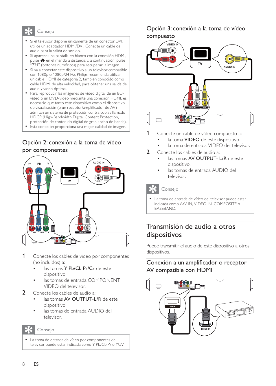 Philips 3000 series Reproductor de Blu-ray Disc User Manual | Page 8 / 48