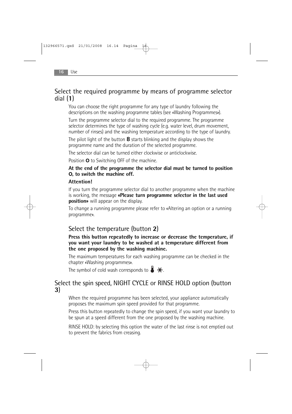 Select the temperature (button 2 ) | AEG LAVAMAT 86850 User Manual | Page 16 / 52