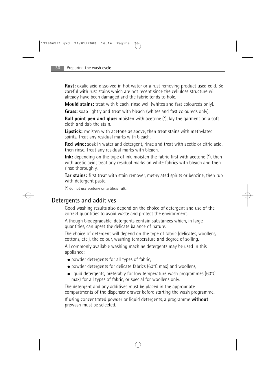 Detergents and additives | AEG LAVAMAT 86850 User Manual | Page 30 / 52