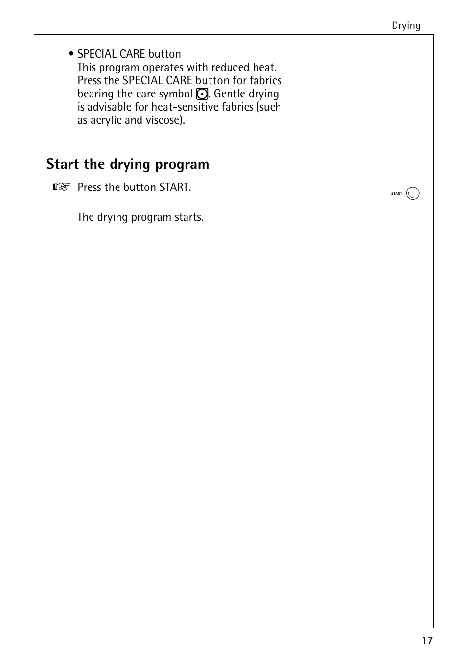 Start the drying program | AEG LAVATHERM T300 User Manual | Page 17 / 32