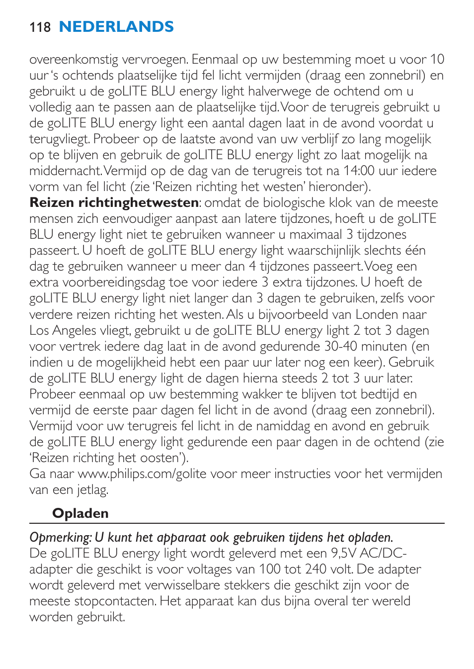 Philips goLITE BLU luz de energía User Manual | Page 118 / 136