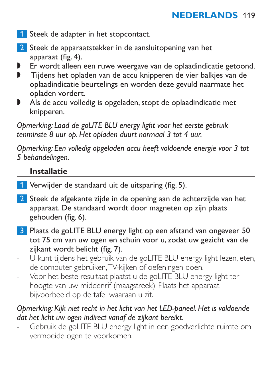 Philips goLITE BLU luz de energía User Manual | Page 119 / 136
