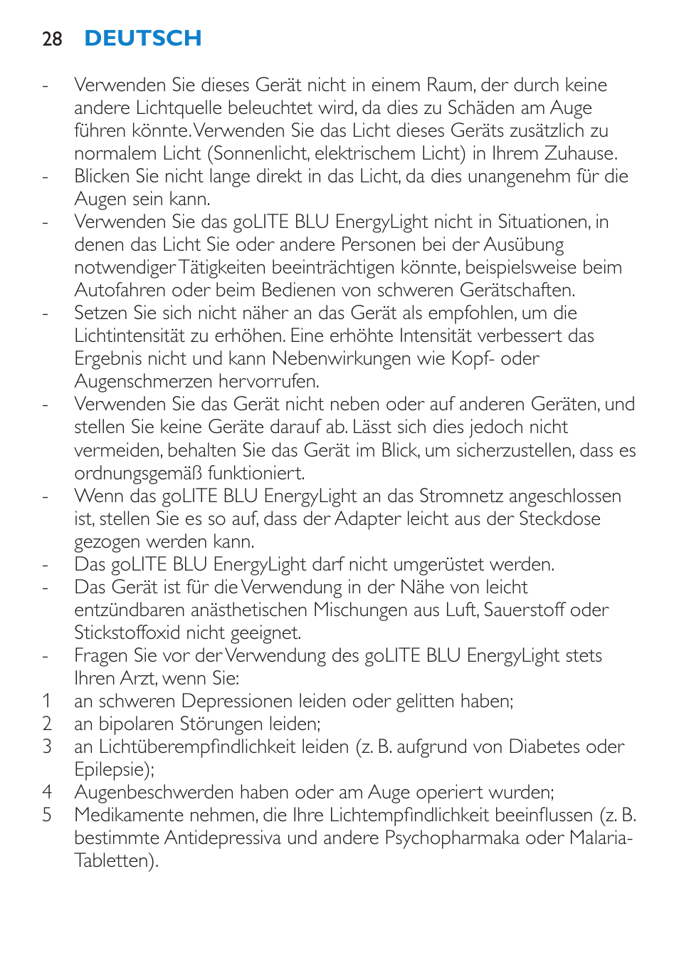 Philips goLITE BLU luz de energía User Manual | Page 28 / 136