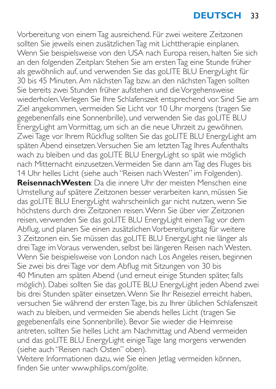 Philips goLITE BLU luz de energía User Manual | Page 33 / 136