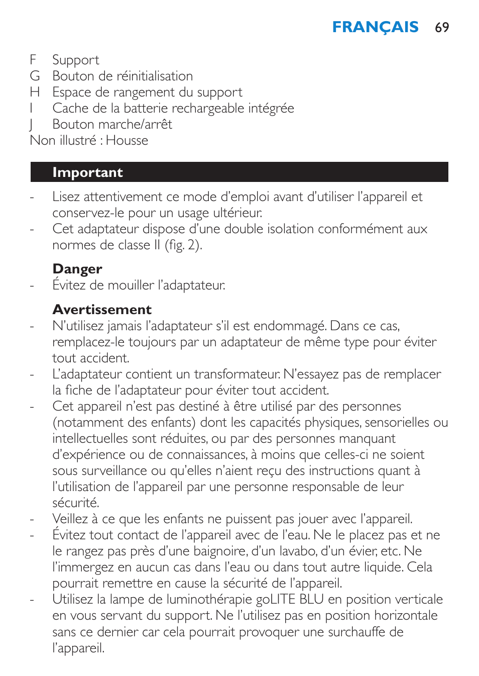 Philips goLITE BLU luz de energía User Manual | Page 69 / 136