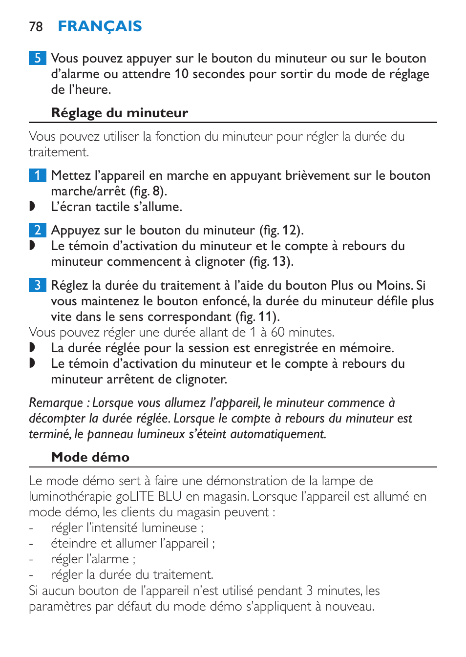 Philips goLITE BLU luz de energía User Manual | Page 78 / 136
