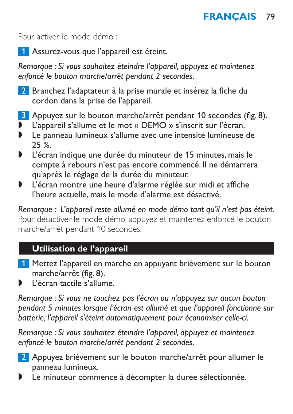 Philips goLITE BLU luz de energía User Manual | Page 79 / 136