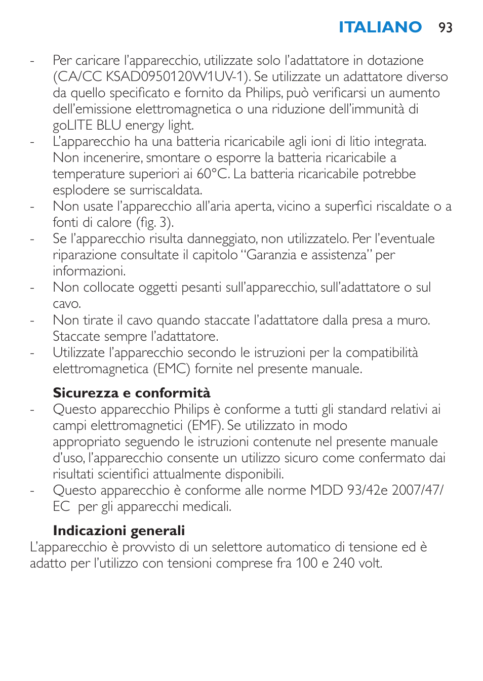 Philips goLITE BLU luz de energía User Manual | Page 93 / 136