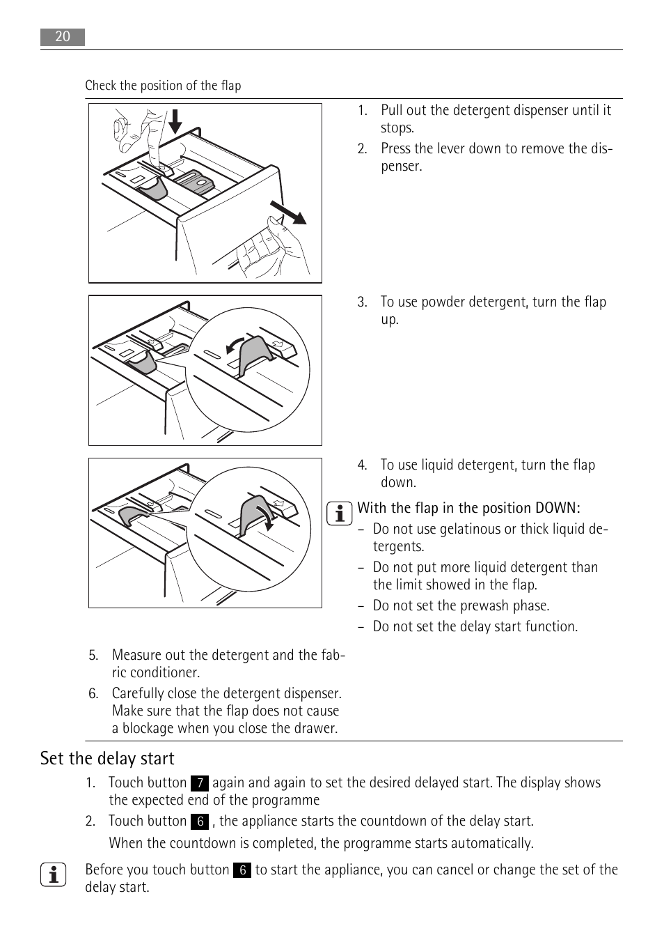Set the delay start | AEG L 96485 FL User Manual | Page 20 / 40