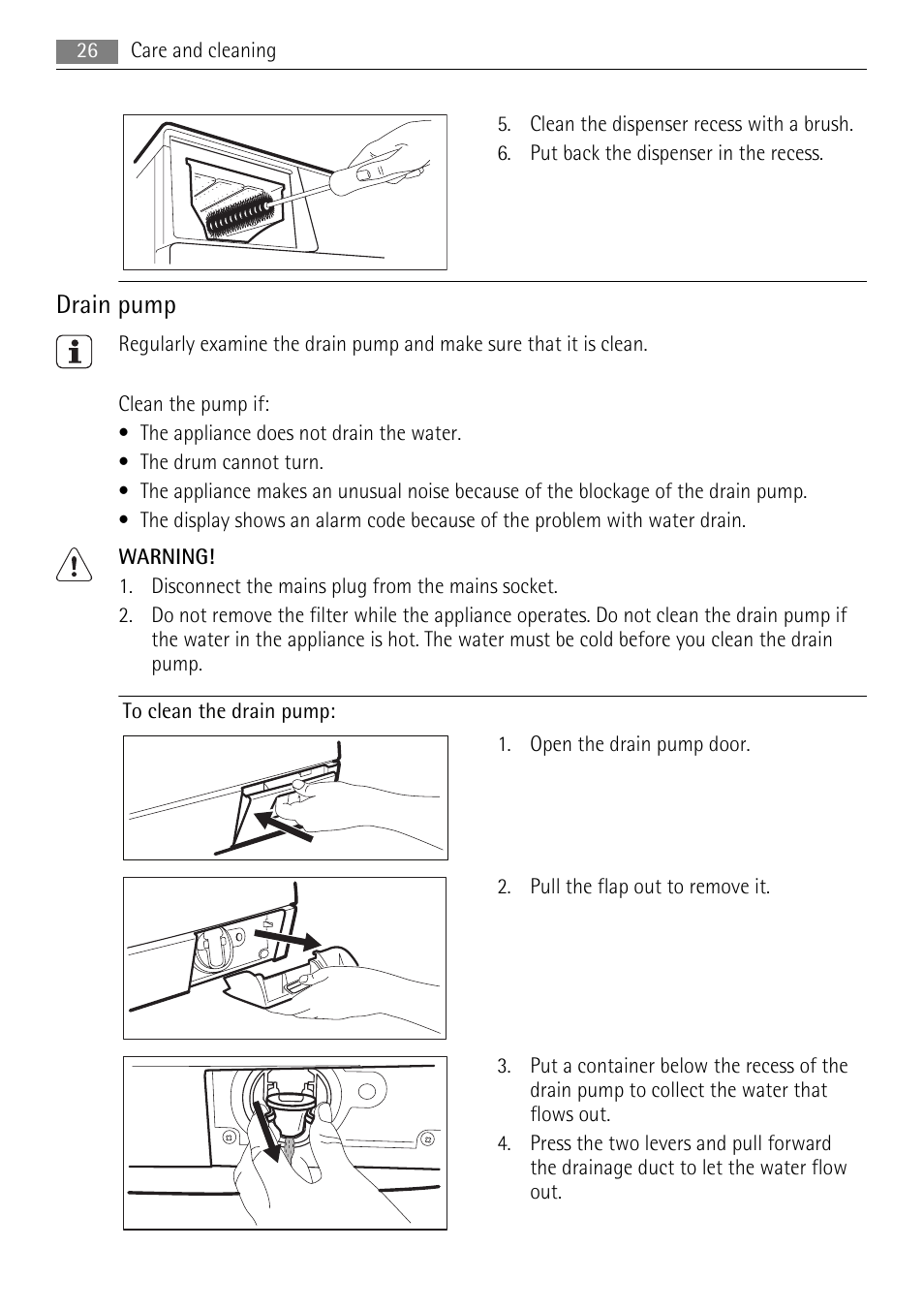 Drain pump | AEG L 96485 FL User Manual | Page 26 / 40
