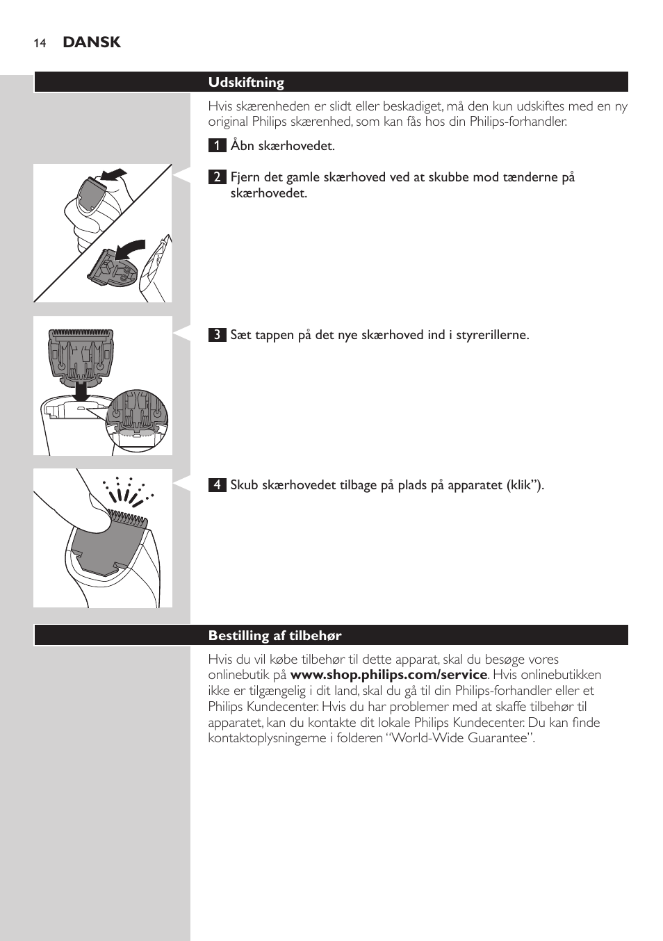 Philips BEARDTRIMMER Series 3000 barbero para barba y barba de 2 días User Manual | Page 14 / 88