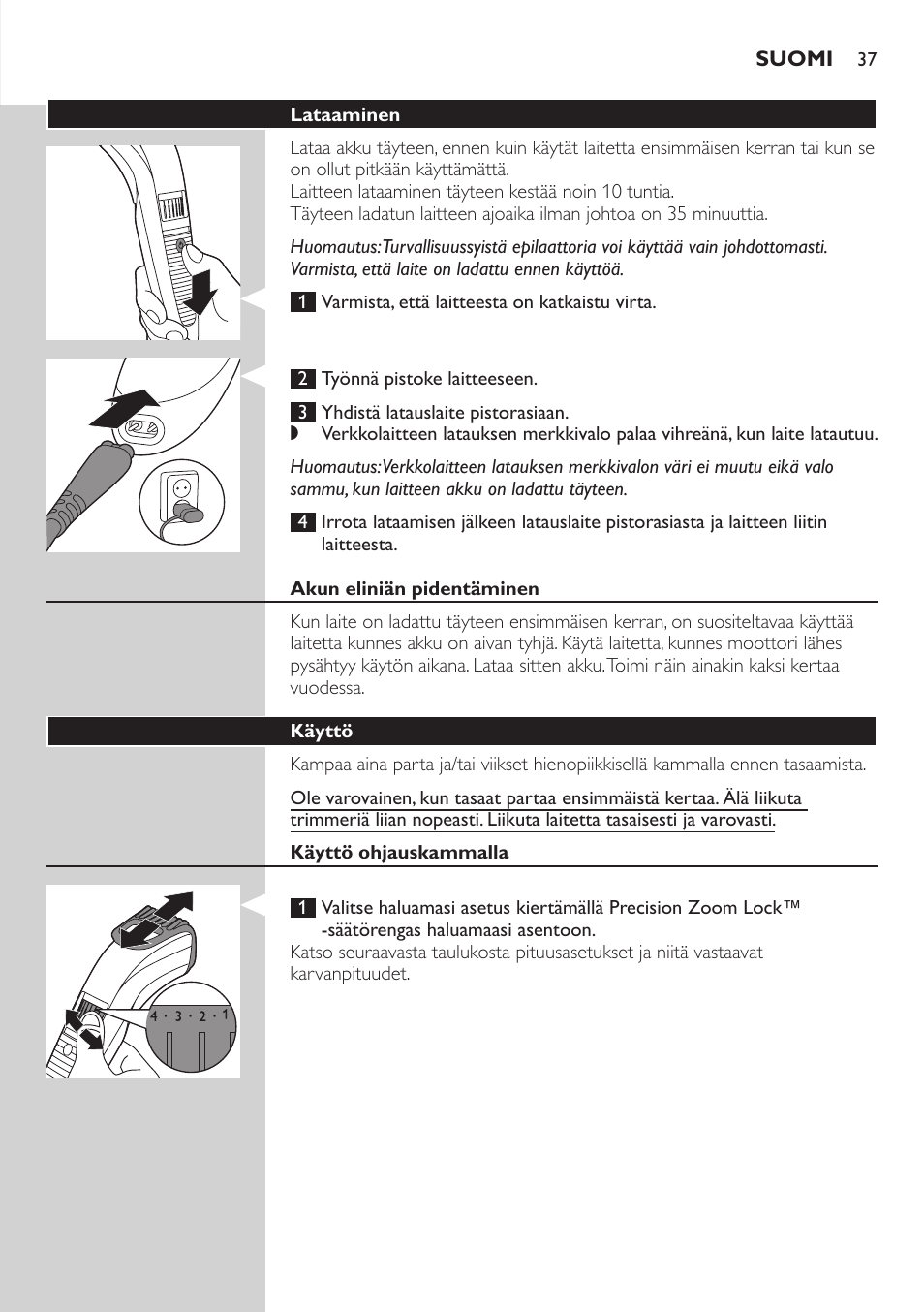 Philips BEARDTRIMMER Series 3000 barbero para barba y barba de 2 días User Manual | Page 37 / 88