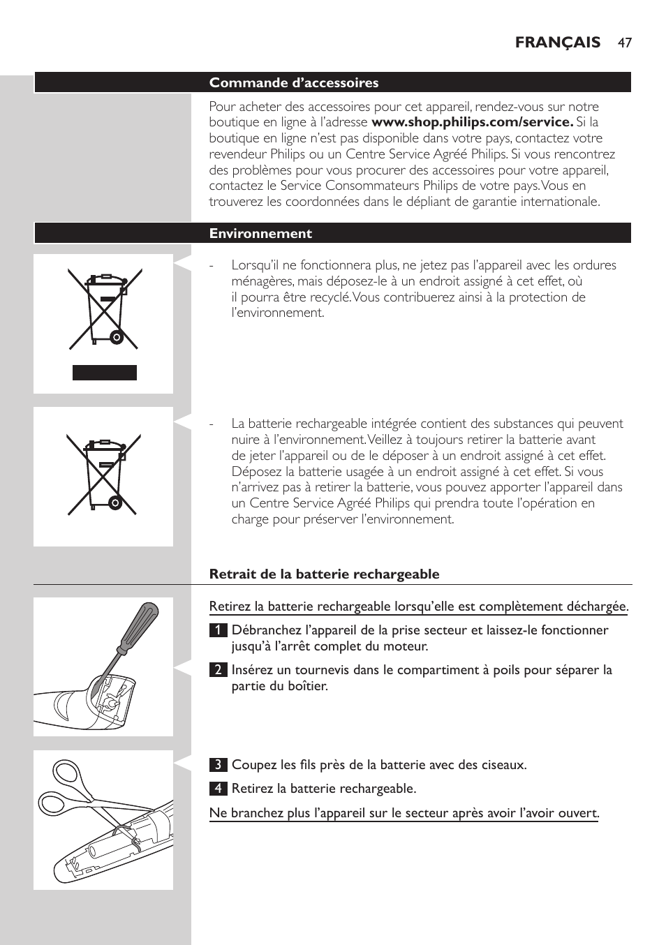 Philips BEARDTRIMMER Series 3000 barbero para barba y barba de 2 días User Manual | Page 47 / 88