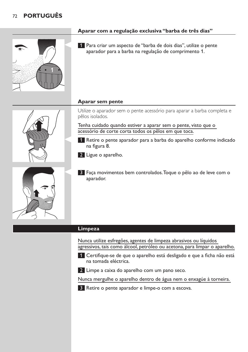 Philips BEARDTRIMMER Series 3000 barbero para barba y barba de 2 días User Manual | Page 72 / 88