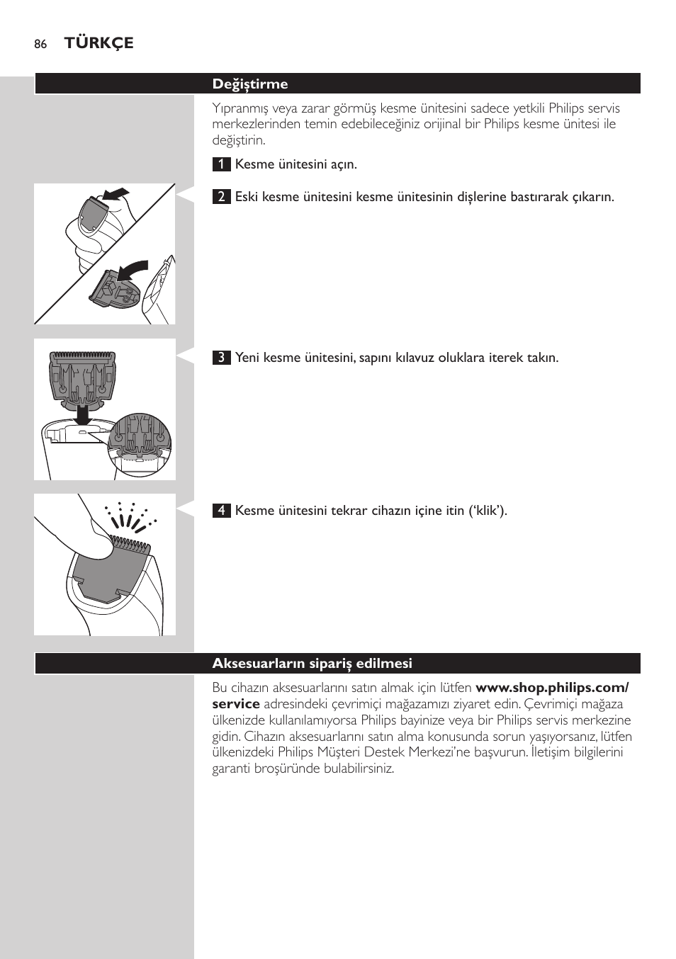 Philips BEARDTRIMMER Series 3000 barbero para barba y barba de 2 días User Manual | Page 86 / 88