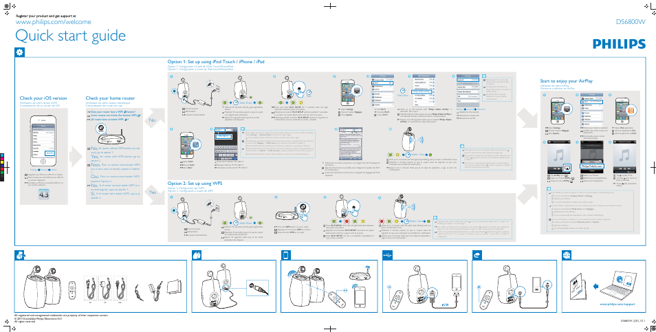 Philips Fidelio Minialtavoces inalámbricos SoundSphere User Manual | 2 pages