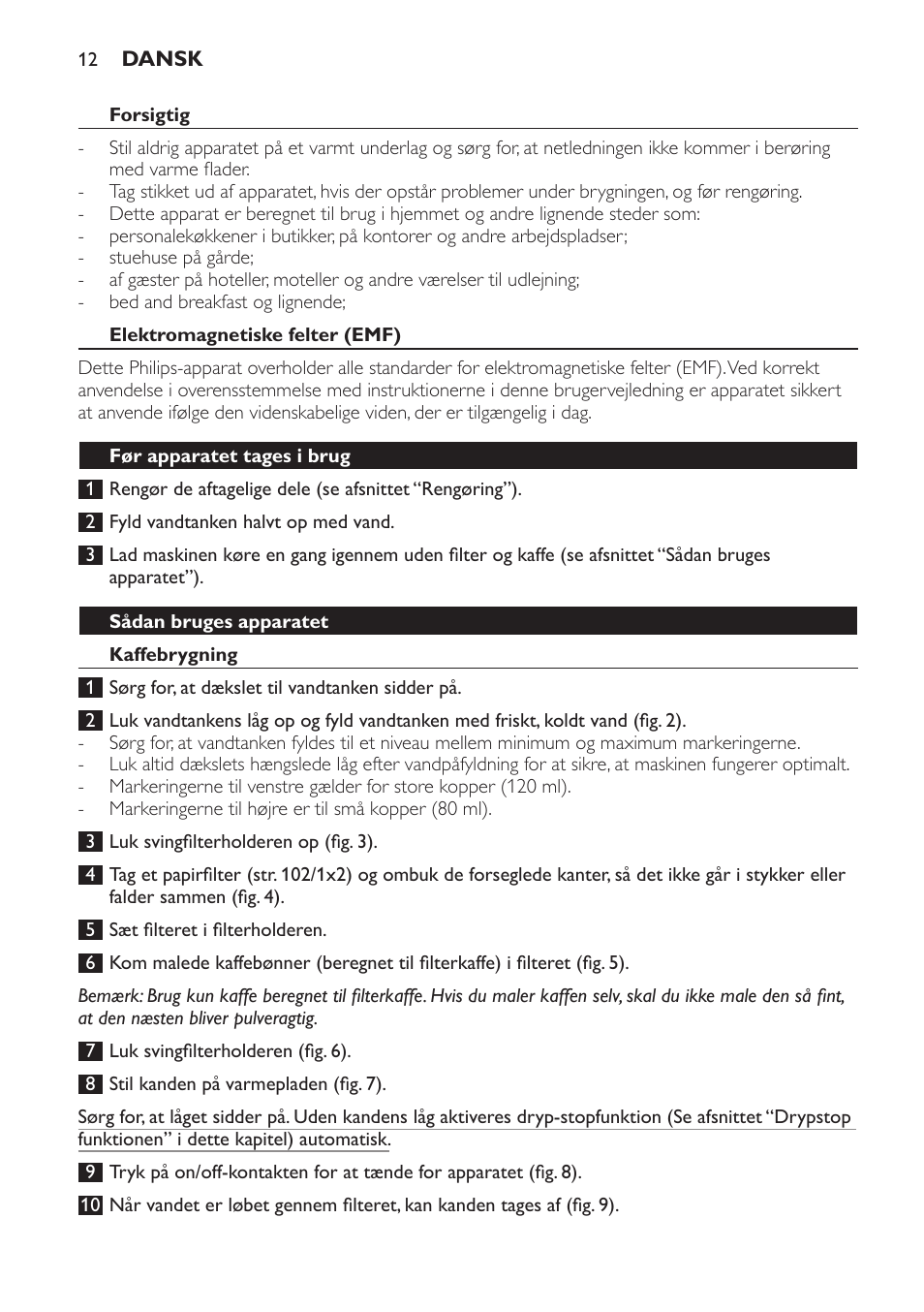 Philips Café Gourmet Cafetera User Manual | Page 12 / 64