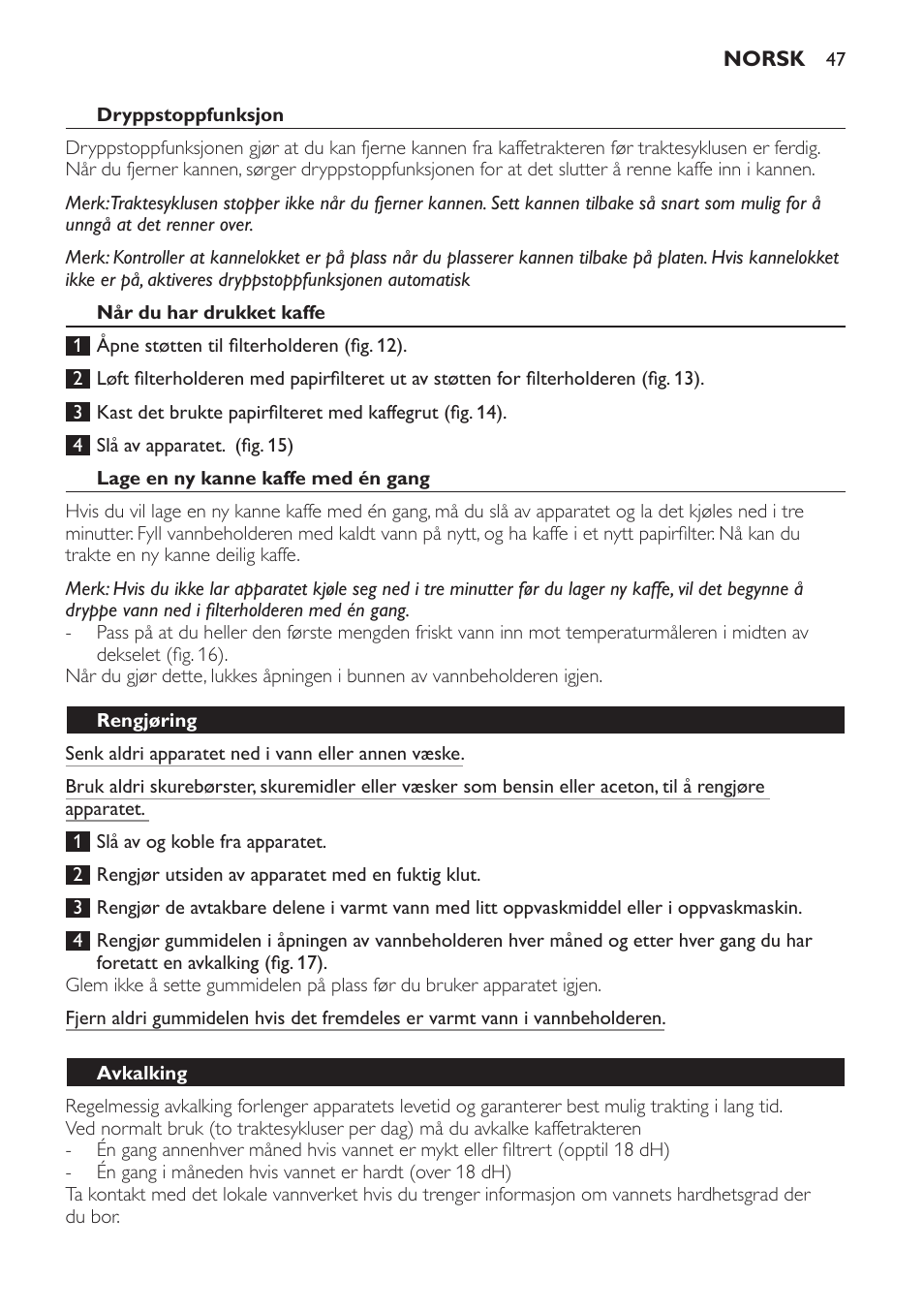 Philips Café Gourmet Cafetera User Manual | Page 47 / 64