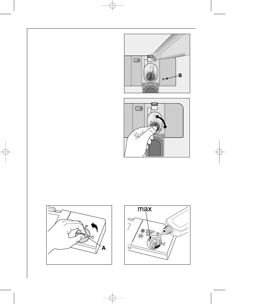 Adjusting the dose, Filling with rinse aid, Rinse aid dispenser type b) | AEG FAVORIT G 330 User Manual | Page 14 / 40