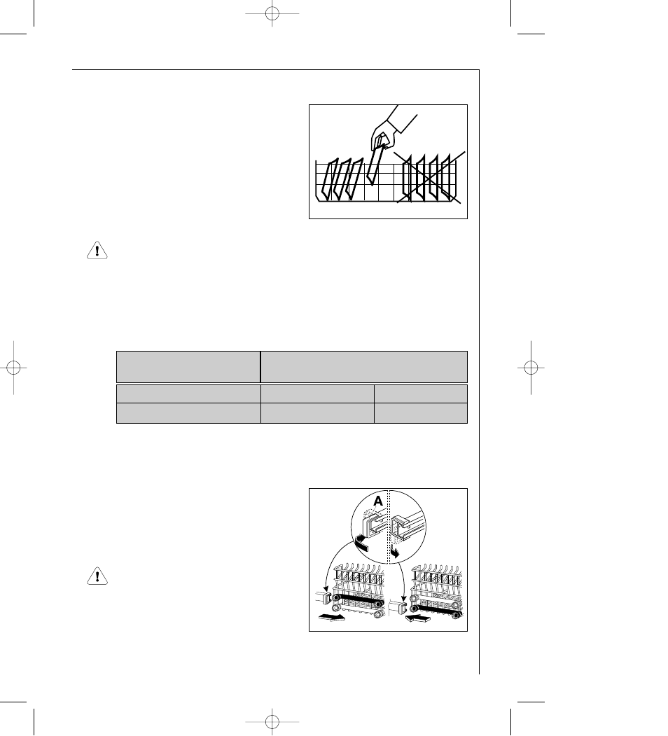 Adjusting the height of the upper basket | AEG FAVORIT G 330 User Manual | Page 19 / 40