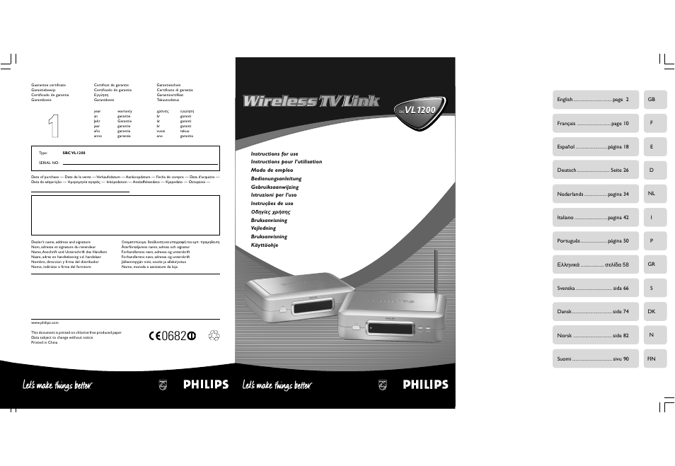 Philips TV Link inalámbrico User Manual | 52 pages