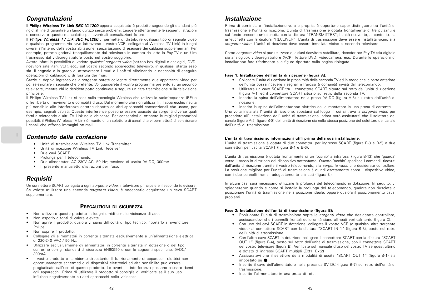 Congratulazioni, Contenuto della confezione, Requisiti | Installazione | Philips TV Link inalámbrico User Manual | Page 23 / 52