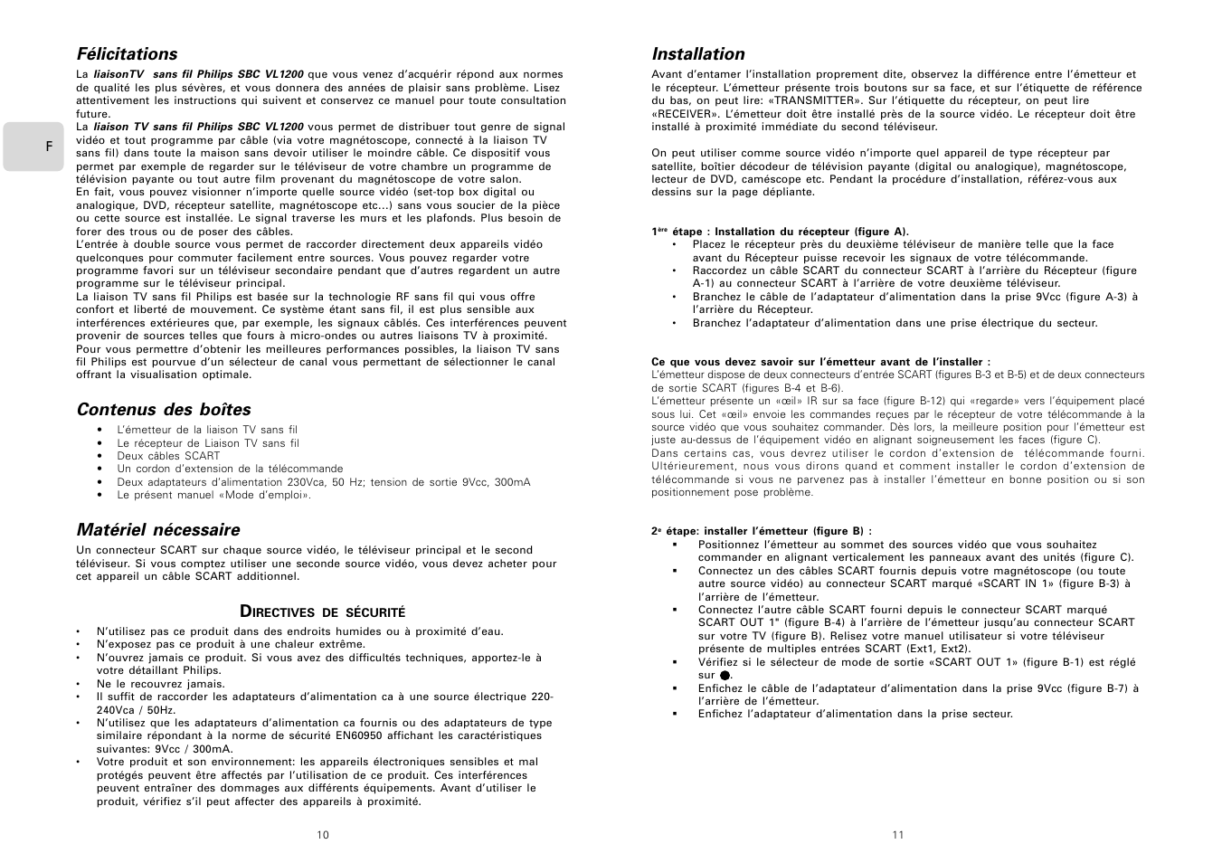 Installation, Félicitations, Contenus des boîtes | Matériel nécessaire | Philips TV Link inalámbrico User Manual | Page 7 / 52