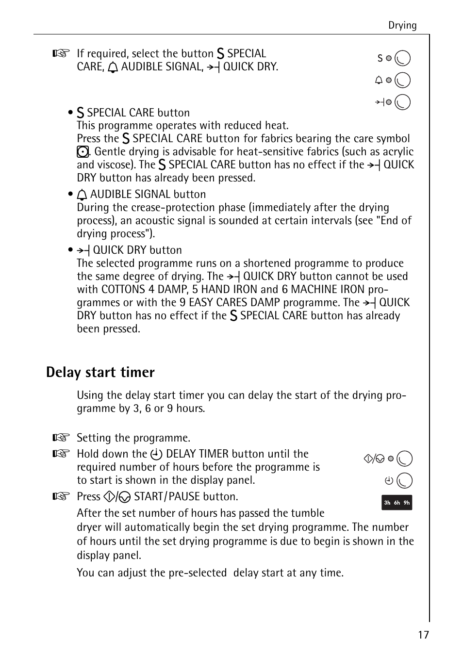 Delay start timer | AEG LAVATHERM 57520 User Manual | Page 17 / 36