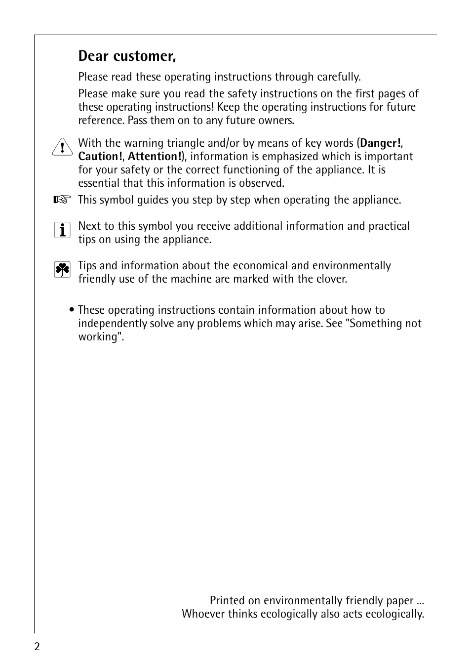 Dear customer | AEG LAVATHERM 57520 User Manual | Page 2 / 36