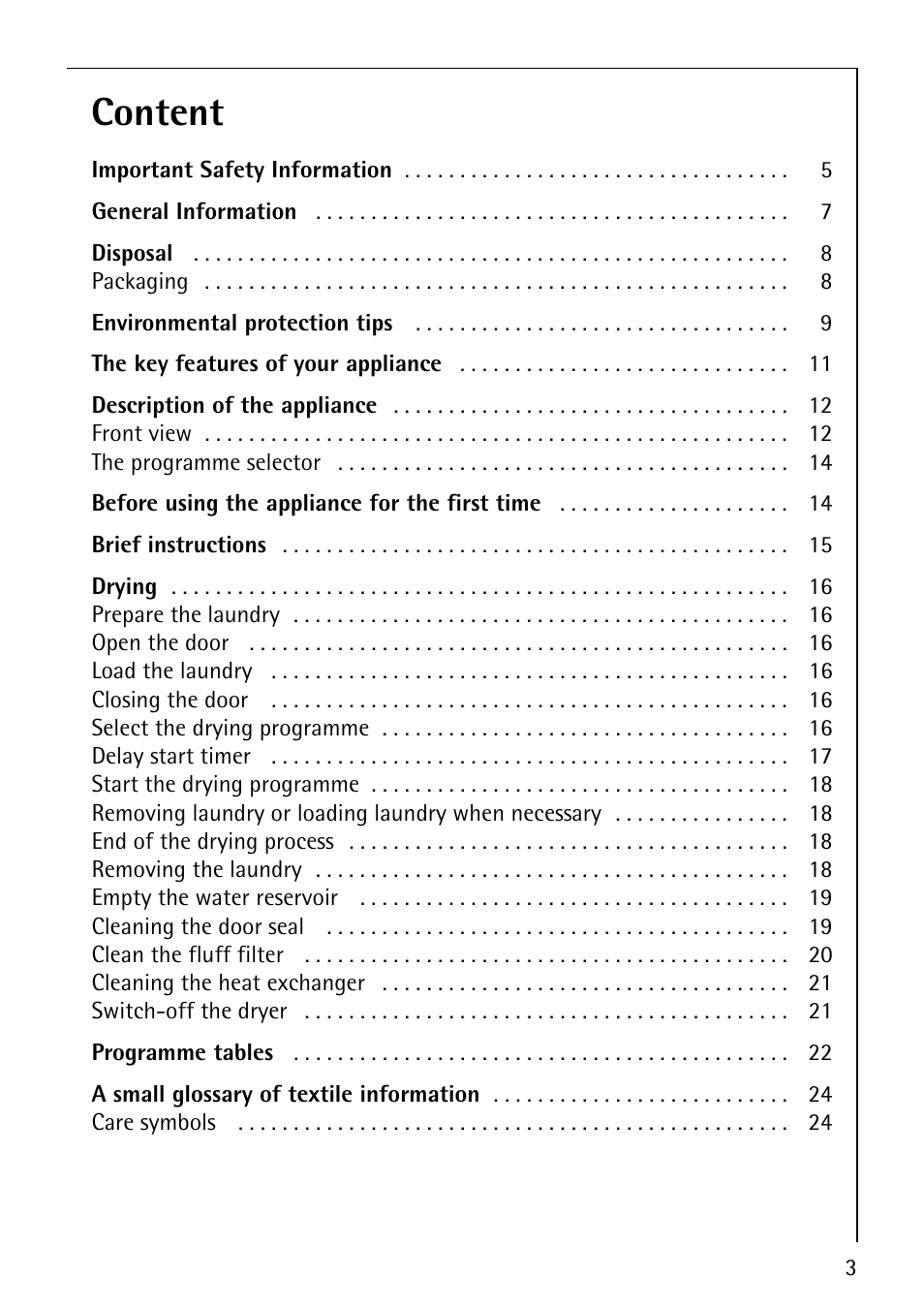 Content | AEG LAVATHERM 57520 User Manual | Page 3 / 36