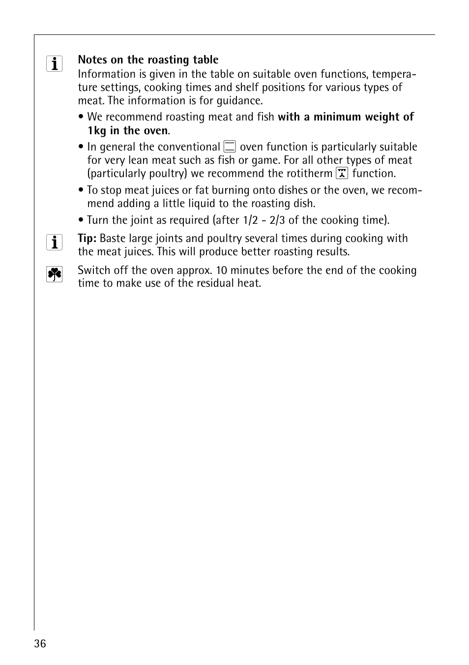 AEG COMPETENCE B4130-1 User Manual | Page 36 / 56