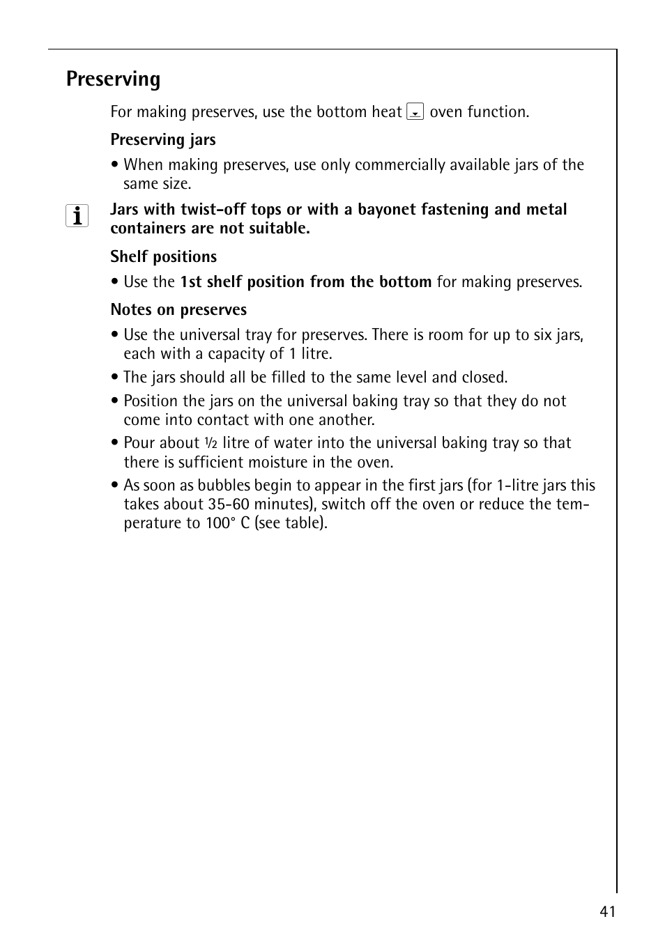 Preserving | AEG COMPETENCE B4130-1 User Manual | Page 41 / 56