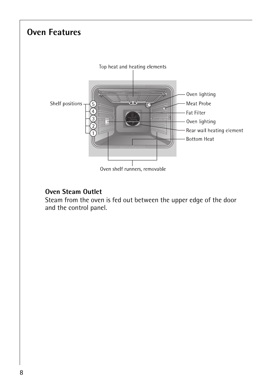 Oven features | AEG COMPETENCE B4130-1 User Manual | Page 8 / 56