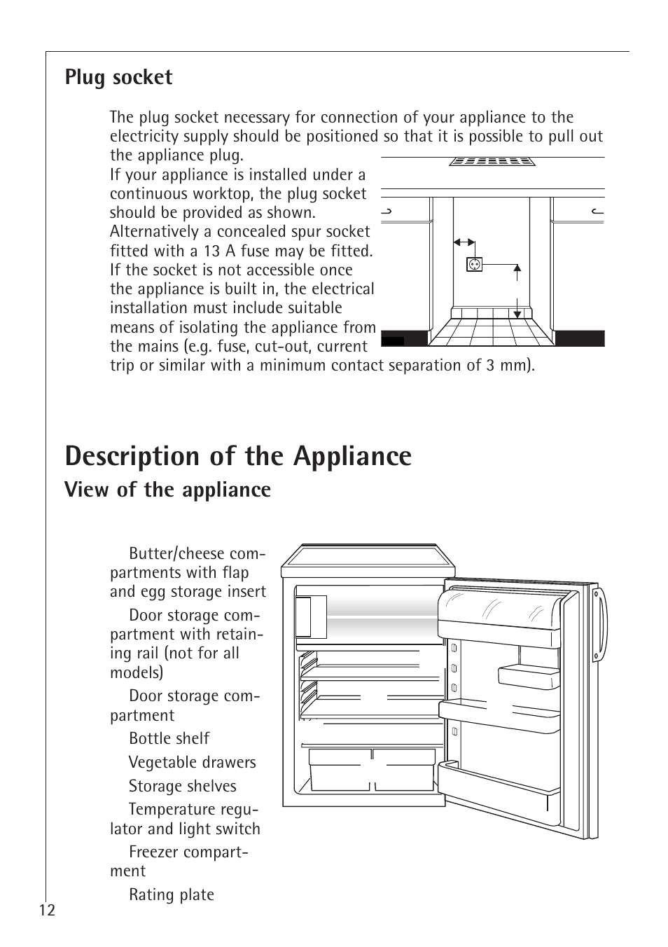 Description of the appliance | AEG Santo 1450-7 TK User Manual | Page 12 / 28