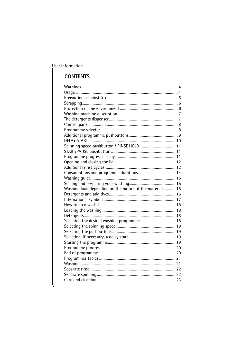 AEG LAVAMAT 4520 User Manual | Page 2 / 36