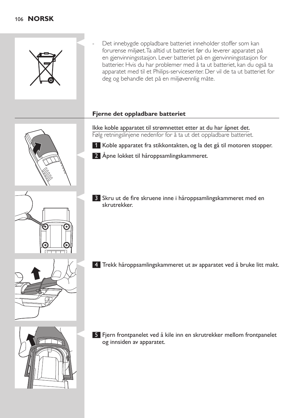 Philips BEARDTRIMMER Series 7000 barbero con sistema de aspiración User Manual | Page 106 / 140