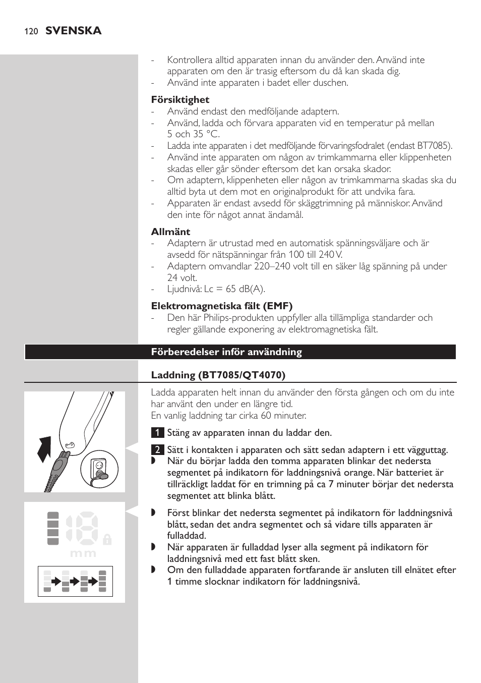 Philips BEARDTRIMMER Series 7000 barbero con sistema de aspiración User Manual | Page 120 / 140