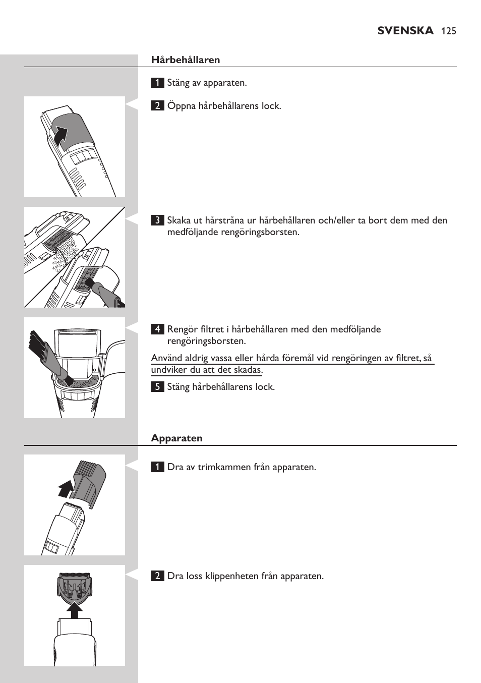 Philips BEARDTRIMMER Series 7000 barbero con sistema de aspiración User Manual | Page 125 / 140