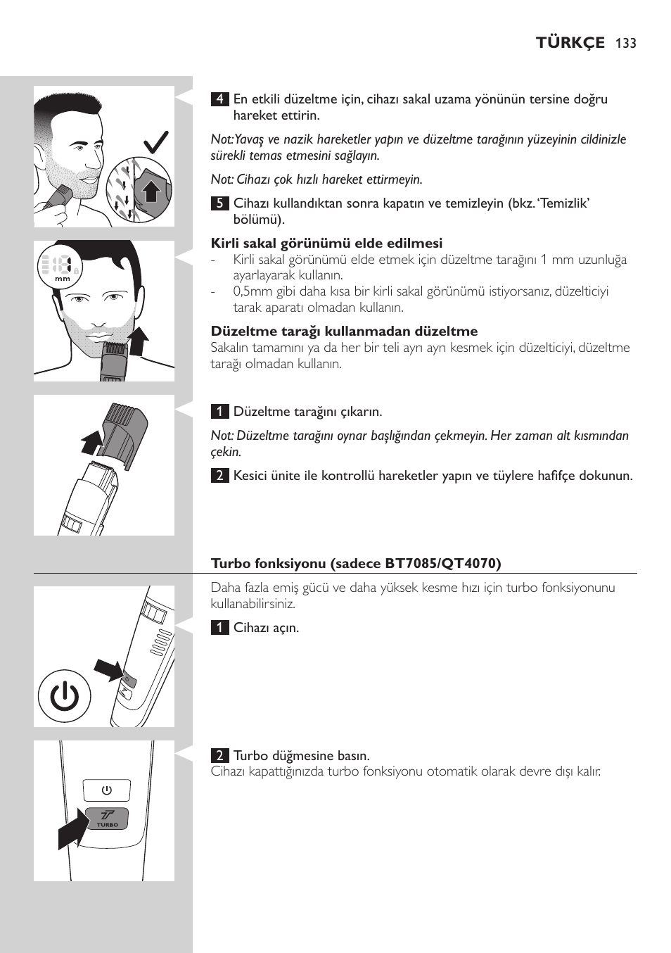 Philips BEARDTRIMMER Series 7000 barbero con sistema de aspiración User Manual | Page 133 / 140