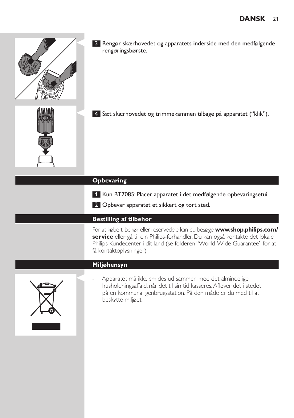 Philips BEARDTRIMMER Series 7000 barbero con sistema de aspiración User Manual | Page 21 / 140
